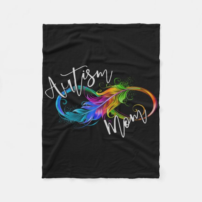 Neuroversity Symbol Rainbow Infinity Autismus Mama Fleecedecke (Vorderseite)