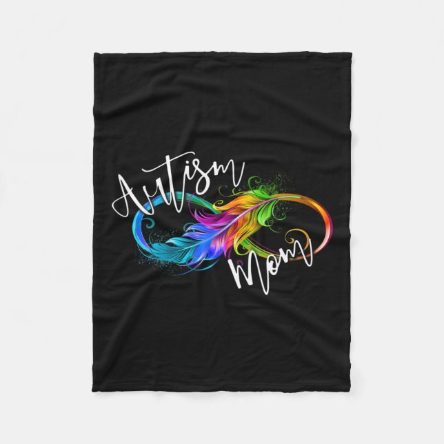 Neuroversity Symbol Rainbow Infinity Autismus Mama Fleecedecke (Vorderseite)
