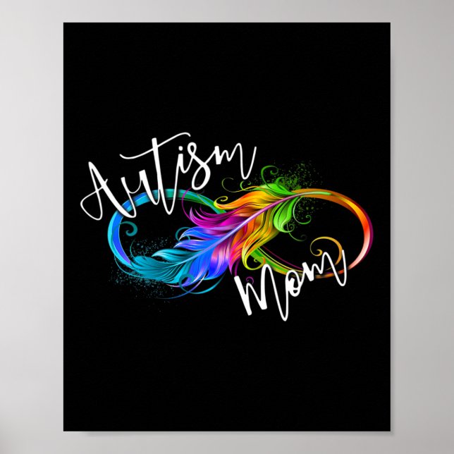 Neuroversity Symbol Rainbow Infinity Autismus Mama Poster (Vorne)