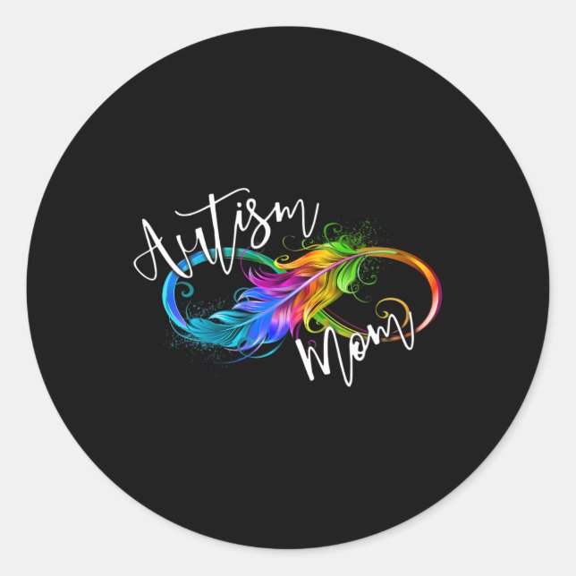 Neuroversity Symbol Rainbow Infinity Autismus Mama Runder Aufkleber (Vorderseite)