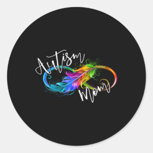 Neuroversity Symbol Rainbow Infinity Autismus Mama Runder Aufkleber