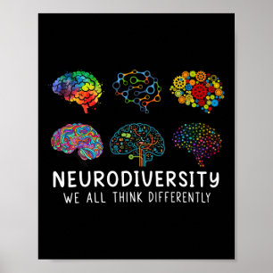 Neurovielfalt, die wir alle anders denken, Gehirn Poster