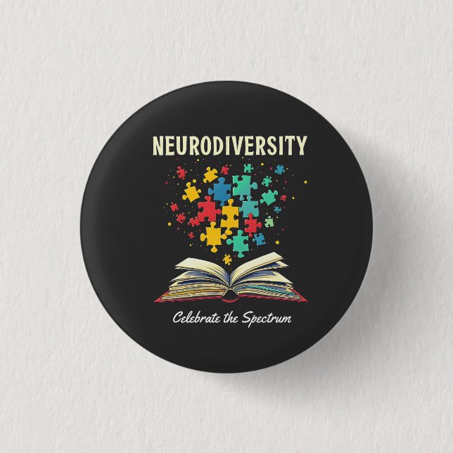 Neurovielfalt feiert die Autismus des Spektrums Button (Vorderseite)