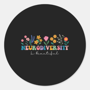 Neurovielfalt ist eine wunderschöne Blume, die dur Runder Aufkleber