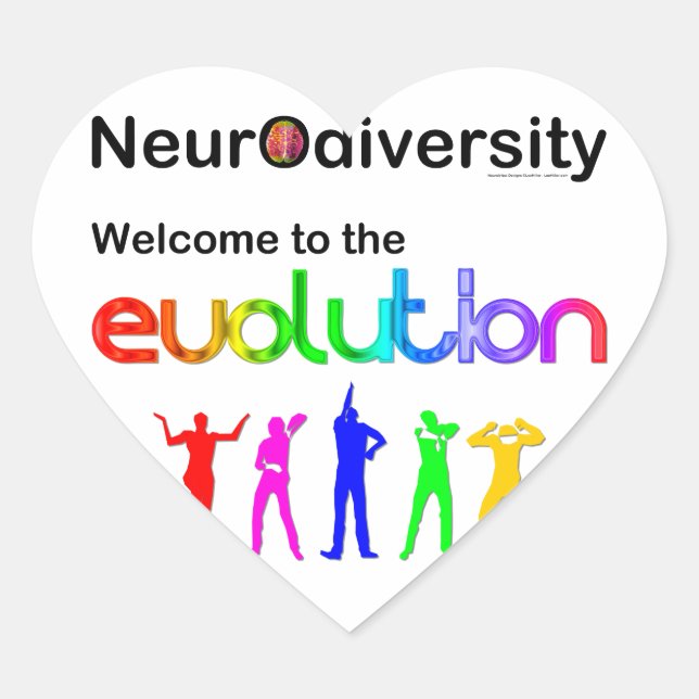 Neurovielfalt Willkommen in der Evolution Herz-Aufkleber (Vorderseite)