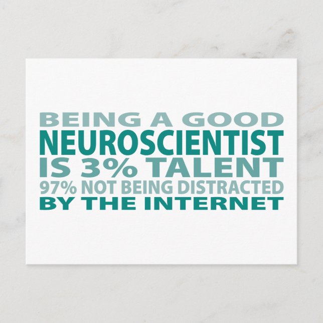 Neurowissenschaftler 3% Talent Postkarte (Vorderseite)