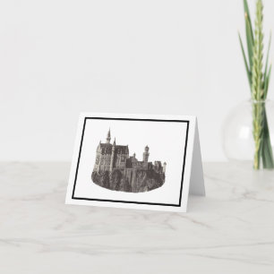 Neuschwanstein Burg Schwarz-Weiß-Geschichte Karte