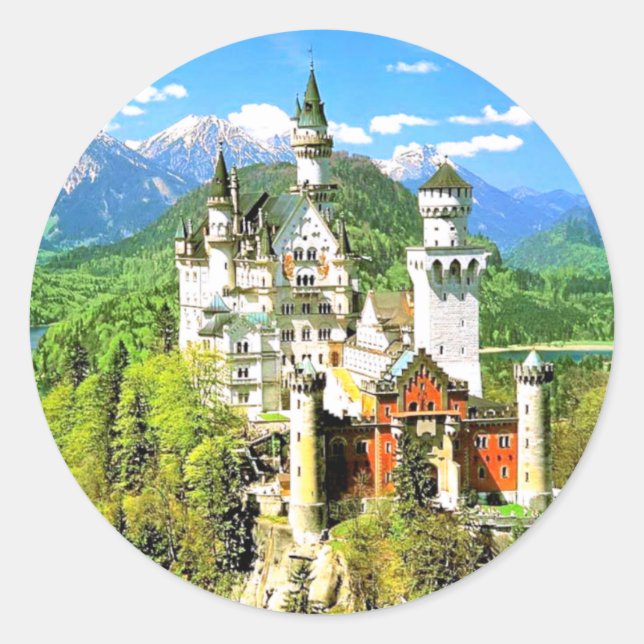 NEUSCHWANSTEIN CASTLE, DEUTSCHLAND RUNDER AUFKLEBER (Vorderseite)