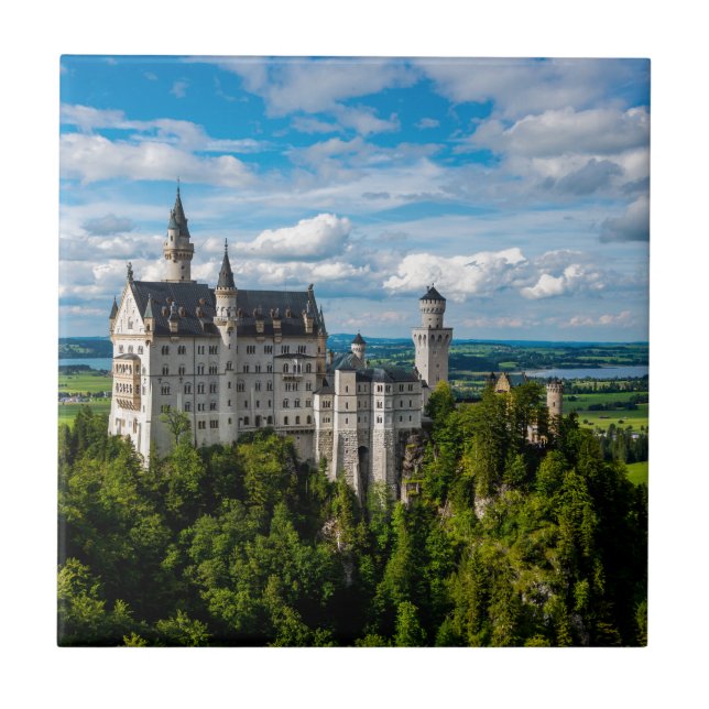Neuschwanstein-Schloss - Bayern - Deutschland Fliese (Vorderseite)