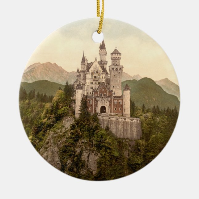 Neuschwanstein-Schloss, Bayern, Deutschland Keramik Ornament (Vorne)