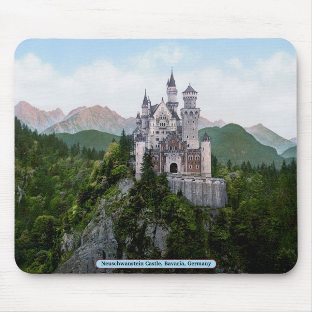Neuschwanstein-Schloss, Bayern, Deutschland Mousepad (Vorne)