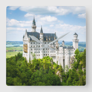 Neuschwanstein-Schloss-dekoratives Quadratische Wanduhr