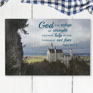 neuschwanstein Schloss, Psalm 46 1-2 20" x 30" Puzzle