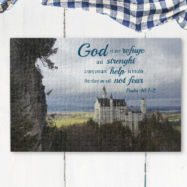 Neuschwanstein Schloss, Psalm 46 1-2 Bibelverse Puzzle