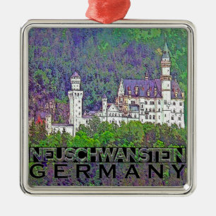 Neuschwanstein Silbernes Ornament