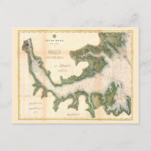 Neuse River North Carolina Vintage-Karte Postkarte