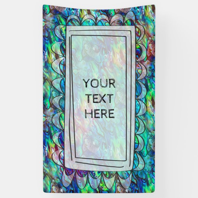 Neuseeland Abalone Paua Muschel Muster 1 Banner (Vertikal)
