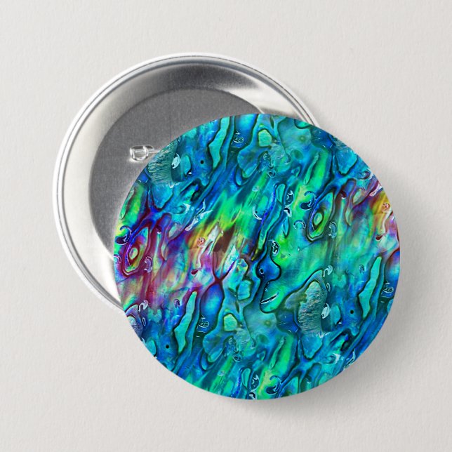 Neuseeland Abalone Paua Muschel Muster 1 Button (Vorne & Hinten)