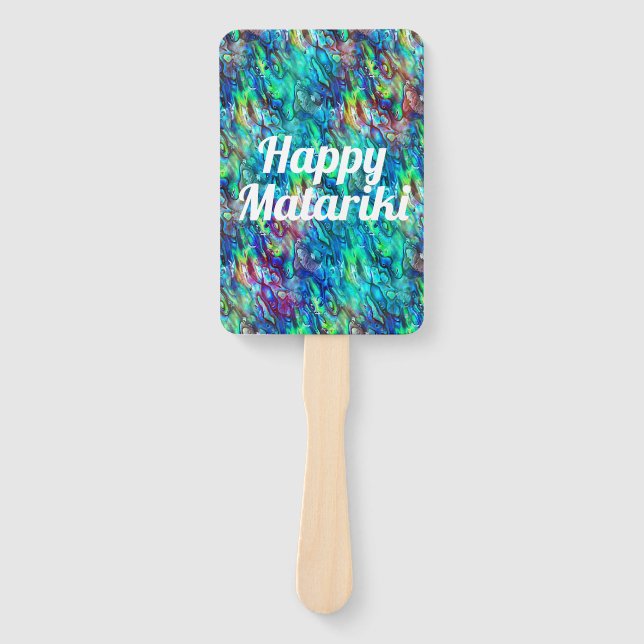 Neuseeland Abalone Paua Muschel Muster 1 Fächer (Vorderseite)