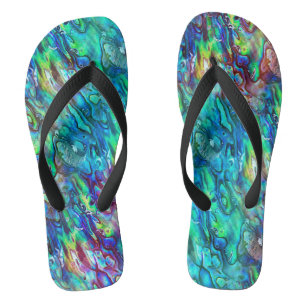 Neuseeland Abalone Paua Muschel Muster 1 Flip Flops