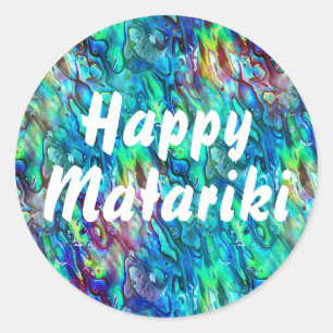 Neuseeland Abalone Paua Muschel Muster 1 Runder Aufkleber