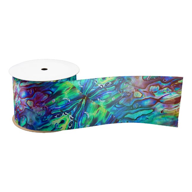 Neuseeland Abalone Paua Muschel Muster 1 Satinband (Spule)