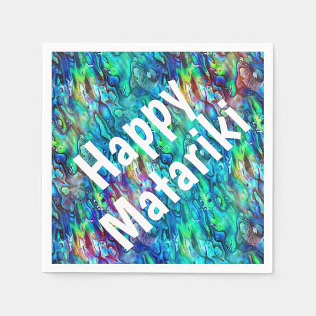 Neuseeland Abalone Paua Muschel Muster 1 Serviette (Vorderseite)