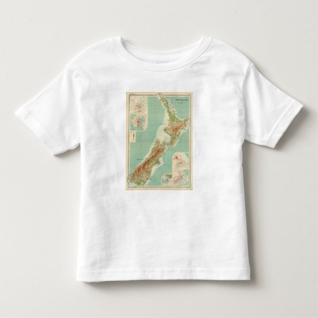 Neuseeland-Atlas-Karte Kleinkind T-shirt (Vorderseite)