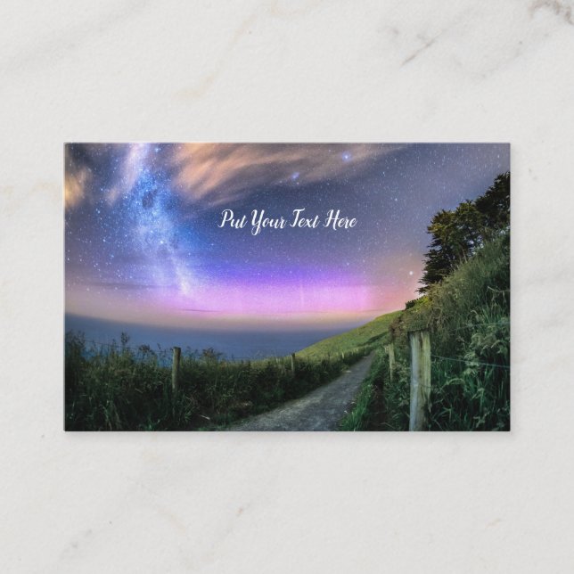 Neuseeland Aurora | Dunedin NZ | Südliche Leuchten Visitenkarte (Vorderseite)