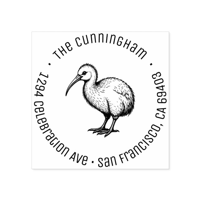 Neuseeland Baby Kiwi Rücksendeadresse Gummistempel (Prägung)