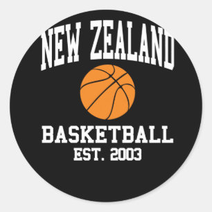 Neuseeland Basketball Runder Aufkleber
