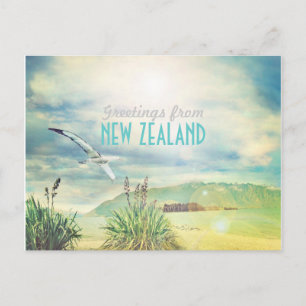 Neuseeland Beach & Mountain Postkarte
