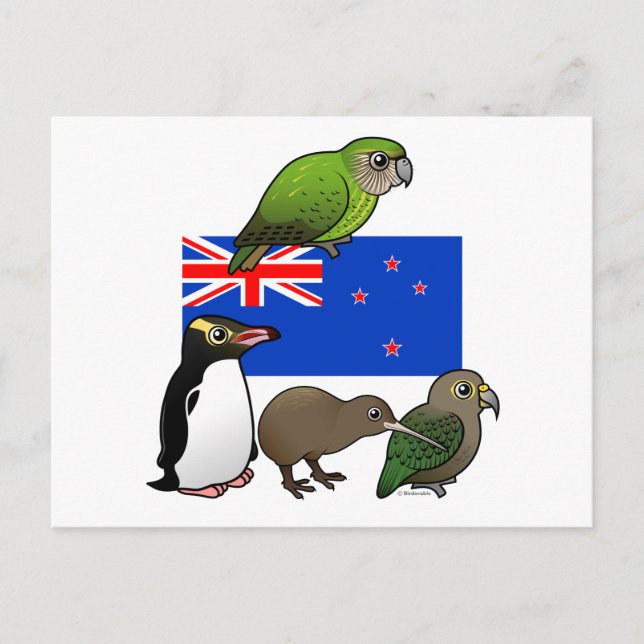 Neuseeland Birdorables Postkarte (Vorderseite)