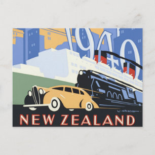 Neuseeland Centennial Vintage Reise Postkarte