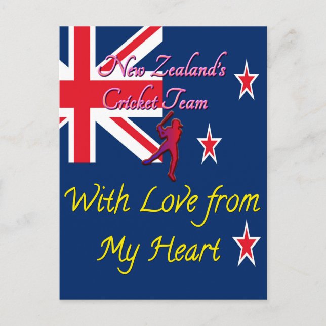 Neuseeland Cricket Team Liebe aus meiner Kunst im  Postkarte (Vorderseite)