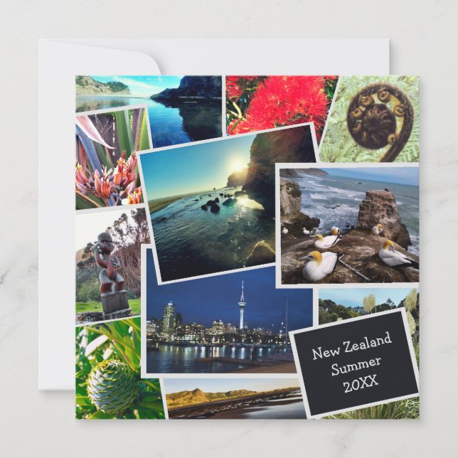 Neuseeland Custom Foto Collage Square Card Karte (Vorderseite)