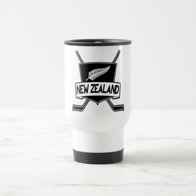 Neuseeland - Eishockey-Flag Reisebecher (Mittel)