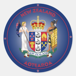 Neuseeland-Erbe-Emblem Runder Aufkleber