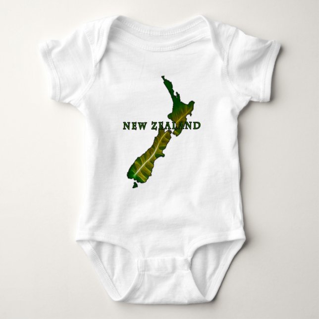 Neuseeland-Farn-Karten-T - Shirt (Vorderseite)