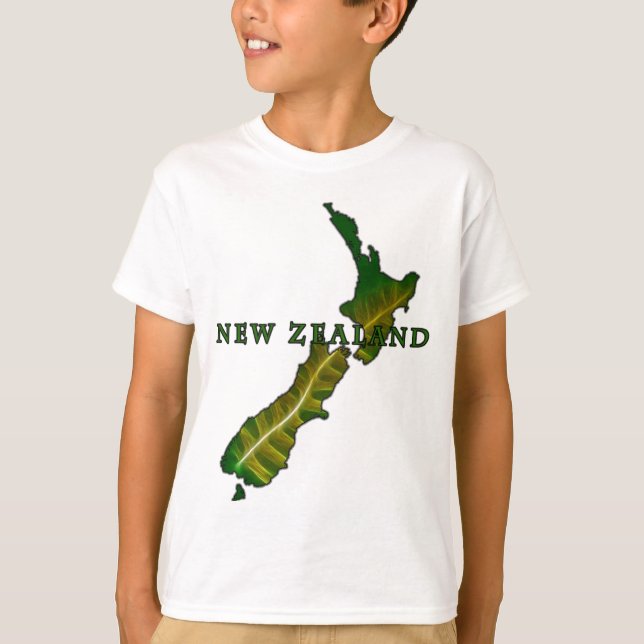Neuseeland-Farn-Karten-T - Shirt (Vorderseite)