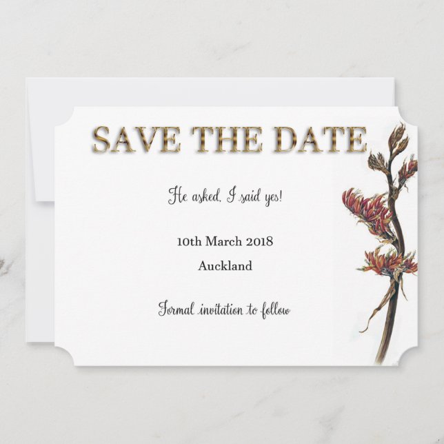 Neuseeland Flachs Blüten Save the Date (Vorderseite)