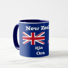 Neuseeland Flag & Kia Ora Kaffee Tasse / Zealand