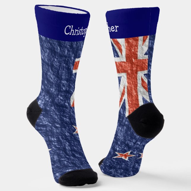 Neuseeland-Flagge-Design Socken (Gewinkelt)