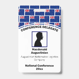 NEUSEELAND-FLAGGE Individuelles Logo Foto ID Name Ausweis