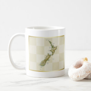 Neuseeland-Flagge + Karte-Mug Kaffeetasse