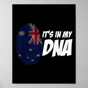 Neuseeland-Flagge Kiwi-Fingerabdruck-Geschenk Neus Poster