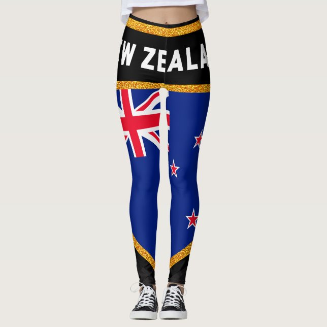 Neuseeland-Flagge Leggings (Vorderseite)