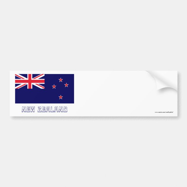 Neuseeland-Flagge mit Namen Autoaufkleber (Vorne)