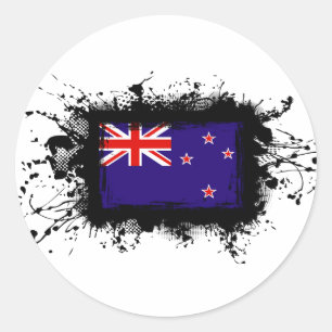 Neuseeland-Flagge Runder Aufkleber