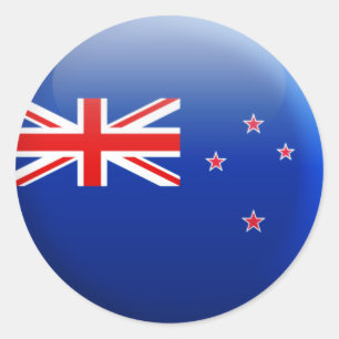 Neuseeland-Flagge Runder Aufkleber